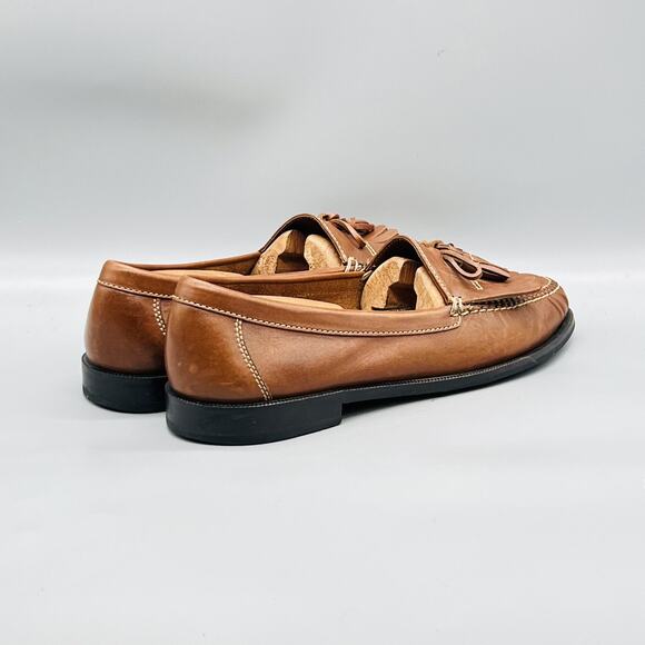 Cole Haan Shoes Men 10 Brown Leather Tassel Loafers Slip On Dress Classic